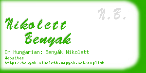 nikolett benyak business card