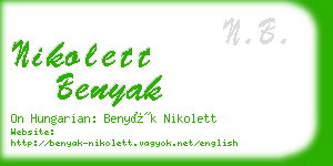 nikolett benyak business card